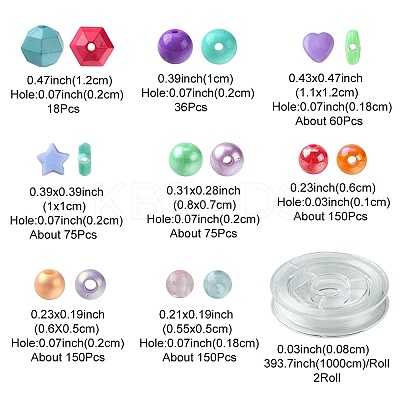 DIY Acrylic Beaded Stretch Bracelets Jewelry Kit DIY-FS0005-71-1