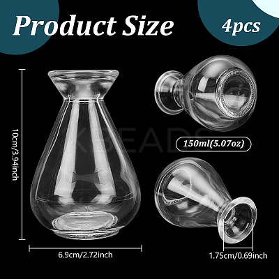 Empty Glass Diffuser Bottle for Aromatherapy LS-AJEW-WH0752-132-1