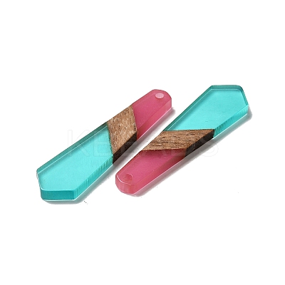 Opaque Resin & Walnut Wood Pendants RESI-D060-B-02-1
