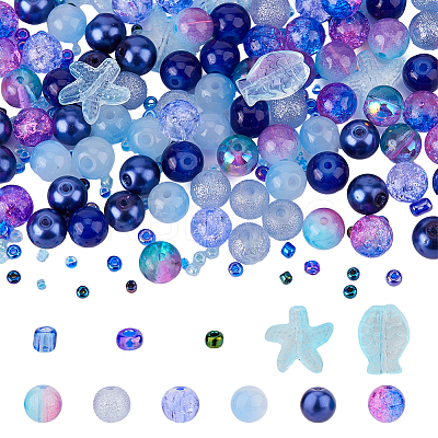 3 Bags Glass Beads GLAA-DC0001-37A-1