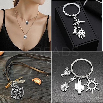 100Pcs 10 Styles Tibetan Style Alloy Pendants TIBEP-CJ0001-96-1