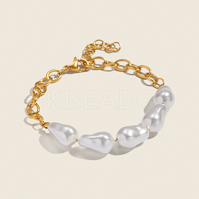 Elegant Natural Pearl Beads Link Bracelets ZR4711-1