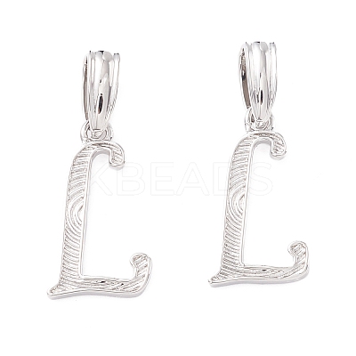 Rack Plating Eco-Friendly Brass Letter Pendants KK-K265-02P-L-1