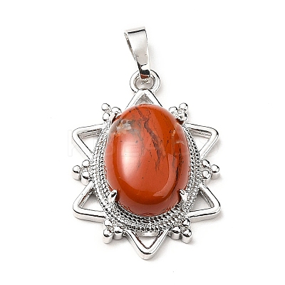 Natural Red Jasper Pendants G-B033-03P-20-1
