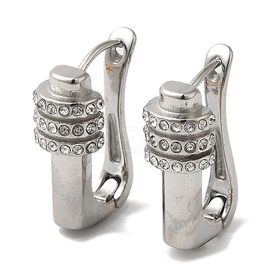 Stainless Steel & Rhineston Hoop Earrings for Women EJEW-C110-01P-1