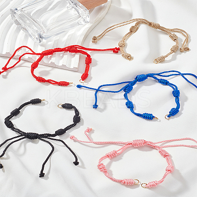 5Pcs 5 Colors Adjustable Braided Nylon Cord Bracelet Making MAK-LP0001-05-1