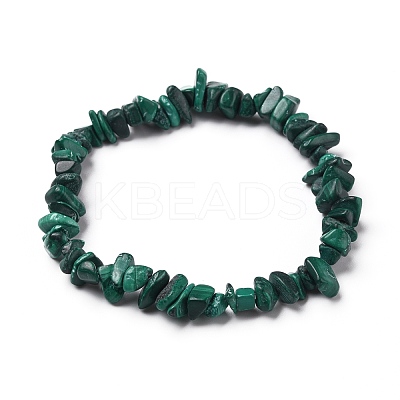 Natural Malachite Chip Beads Stretch Bracelets BJEW-JB05765-04-1