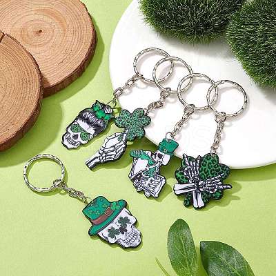 Saint Patrick's Day Printed Acrylic Pendants Keychain KEYC-JKC00523-1