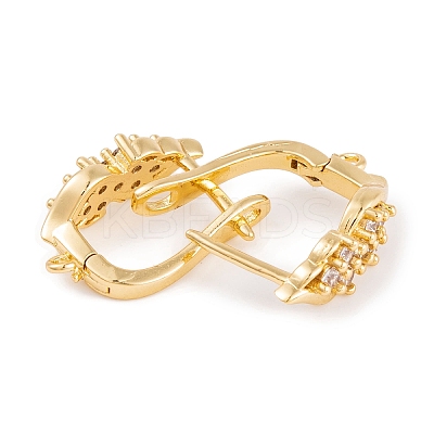 Rack Plating Brass Cubic Zirconia Hoop Earring Findings KK-S374-04G-01-1