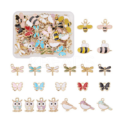 44Pcs 22 Style Alloy Enamel Charms ENAM-CW0001-09-1