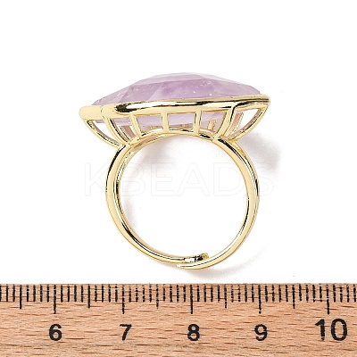 Horse Eye Natural Amethyst Cuff Rings RJEW-M076-04G-05-1