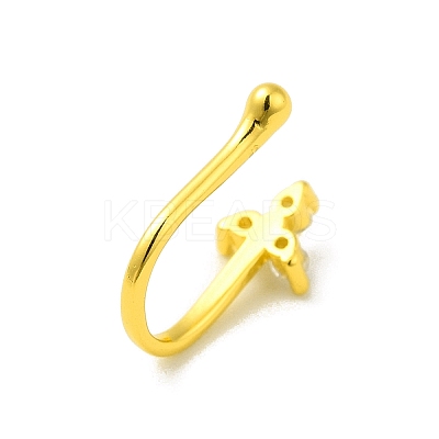 Clear Cubic Zirconia Flower Clip on Nose Rings LS-AJEW-F059-02G-1