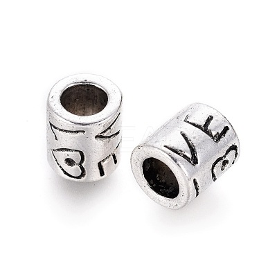 Tibetan Style Alloy European Beads TIBEB-Q065-01AS-RS-1