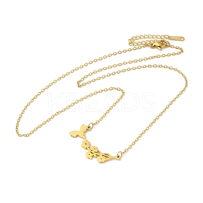 304 Stainless Steel Pendant Necklaces NJEW-H010-01G-1