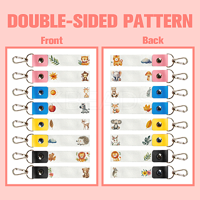 PU Leather & Cotton Name Marker Keychain AJEW-WH0514-012-1