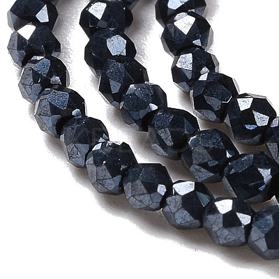 Electroplate Glass Beads Strands GLAA-H021-01A-FP02-1
