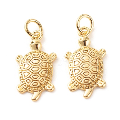 Brass Micro Pave Clear Cubic Zirconia Pendants ZIRC-P094-14G-RS-1