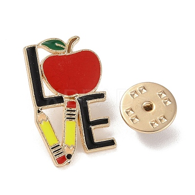 Teacher's Day Theme Rack Plating Light Gold Alloy Brooches JEWB-Z016-01KCG-20-1