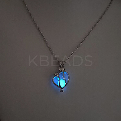 Alloy with Luminous Resin Bead Inside Pendant Necklaces for Women Men FS-WG4D5C2-15-1