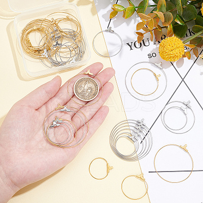48Pcs 12 Style 304 Stainless Steel Wine Glass Charm Rings STAS-DC0002-57-1