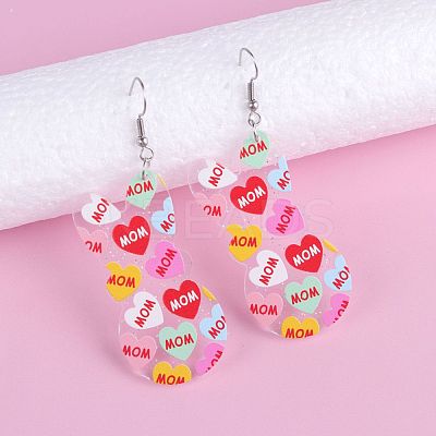 Easter Printed Acrylic Dangle Earrings FS-WGDC384-14-1