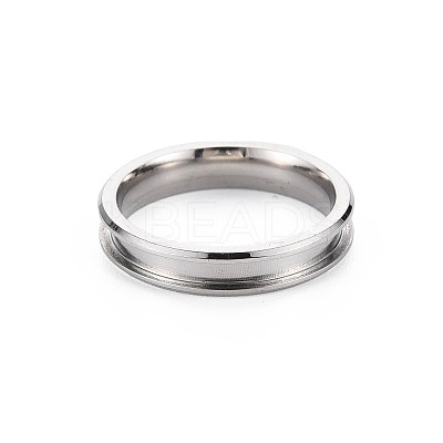 304 Stainless Steel Grooved Finger Ring Settings STAS-WH0039-01A-P-1