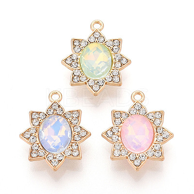 Alloy Glass Pendants X-PALLOY-N176-64KCG-1
