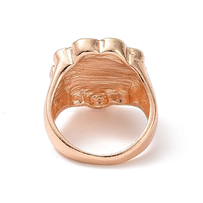 Enamel Flower with Yin Yang Finger Rings RJEW-H108-01A-KCG-1