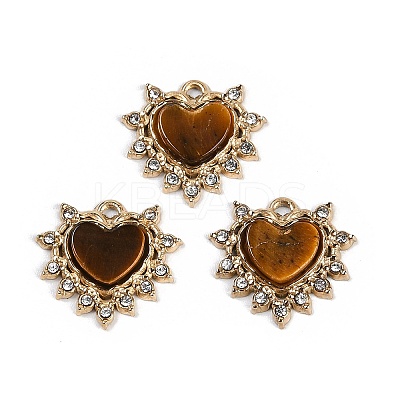 Natural Tiger Eye Heart Pendants STAS-I325-145G-02-1