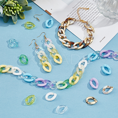 DIY Curb Chains Earrings Bracelets Necklaces Making Kits DIY-PH0009-28-1