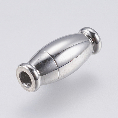 Tarnish Resistant 304 Stainless Steel Magnetic Clasps with Glue-in Ends STAS-F139-080P-1