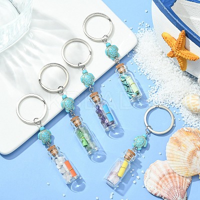 Wishing Bottle Glass Pendant Keychains KEYC-JKC00499-1