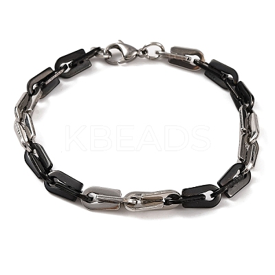 201 Stainless Steel Arch Link Chain Bracelets BJEW-B078-68EBP-1