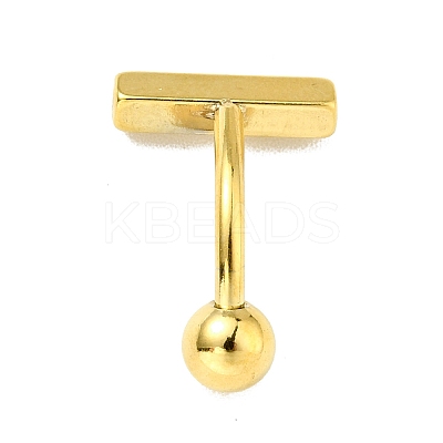304 Stainless Steel T-Shaped Curved Barbell LS-AJEW-G041-04G-1