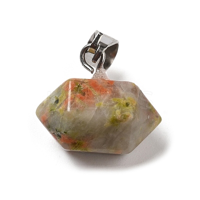 Natural Unakite Pointed Pendants G-K335-03P-16-1