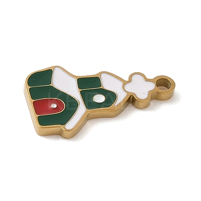 Christmas Themes 304 Stainless Steel Enamel Pendants LS-STAS-K312-04A-G-1