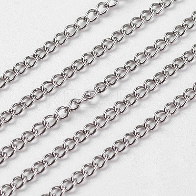 Tarnish Resistant 304 Stainless Steel Twist Chains CHS-R004-0.3mm-1
