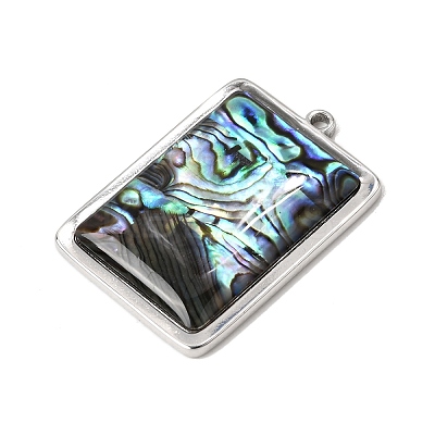 304 Stainless Steel & Natural Paua Shell Pendants SH-CBA7184-01J-P-1