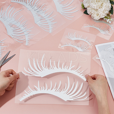 8 Pairs 2 Styles Eyelash Shape Waterproof PVC Picture Stickers DIY-HY0003-05B-1