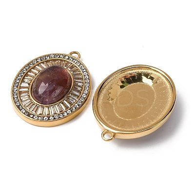 Natural Amethyst Oval Pendants STAS-L080-010G-03-1