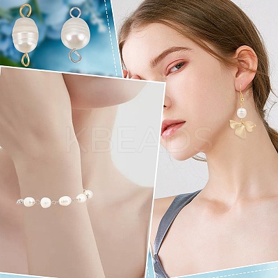 32Pcs 2 Colors Natural Cultured Freshwater Pearl Beads Connector Charms FIND-BBC0002-55-1