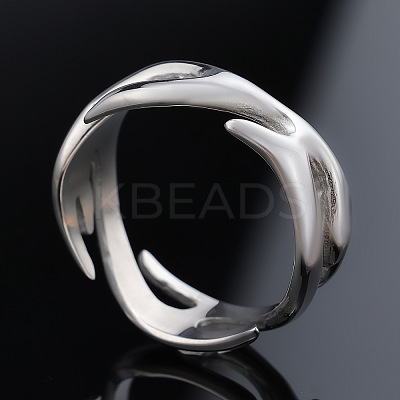 Fire Shaped 304 Stainless Steel Finger Rings FS-WG492AF-03-1