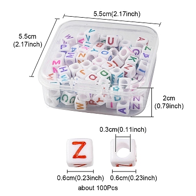100Pcs Acrylic Beads MACR-YW0002-30-1