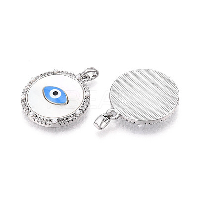 Brass Micro Pave Cubic Zirconia Pendants KK-N258-05P-1
