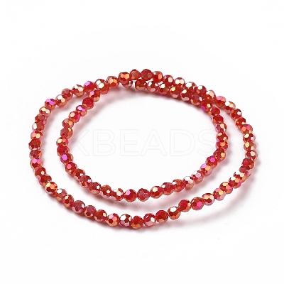 Full Plated Electroplate Glass Beads Strands X-EGLA-J130-FP01-1