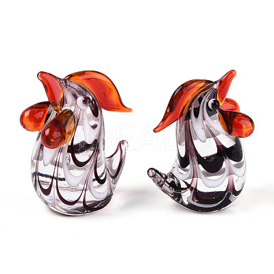 Handmade Lampwork Cock Display Decorations LAMP-T023-24B-1