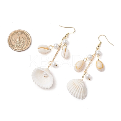 304 Stainless Steel Shell Shape Dangle Earrings EJEW-JE06382-1