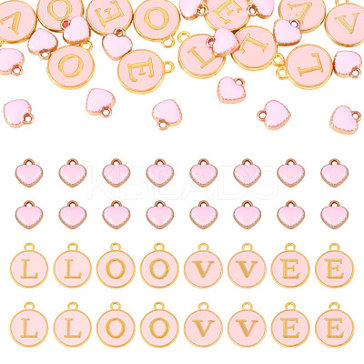 32Pcs 5 Styles Golden Plated Alloy Enamel Charms ENAM-TA0003-13A-1