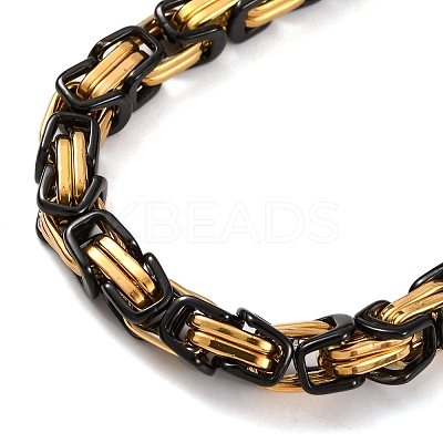 201 Stainless Steel Byzantine Chain Bracelets BJEW-B078-62G-1