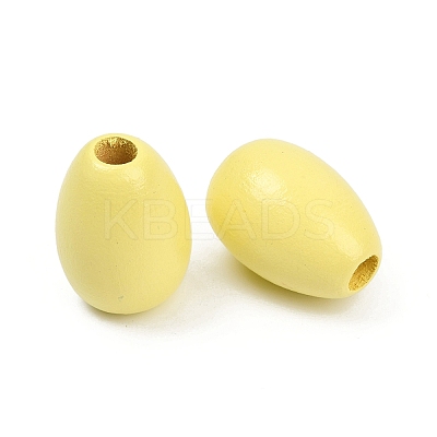 Spray Painted Wood European Beads WOOD-F017-10B-1